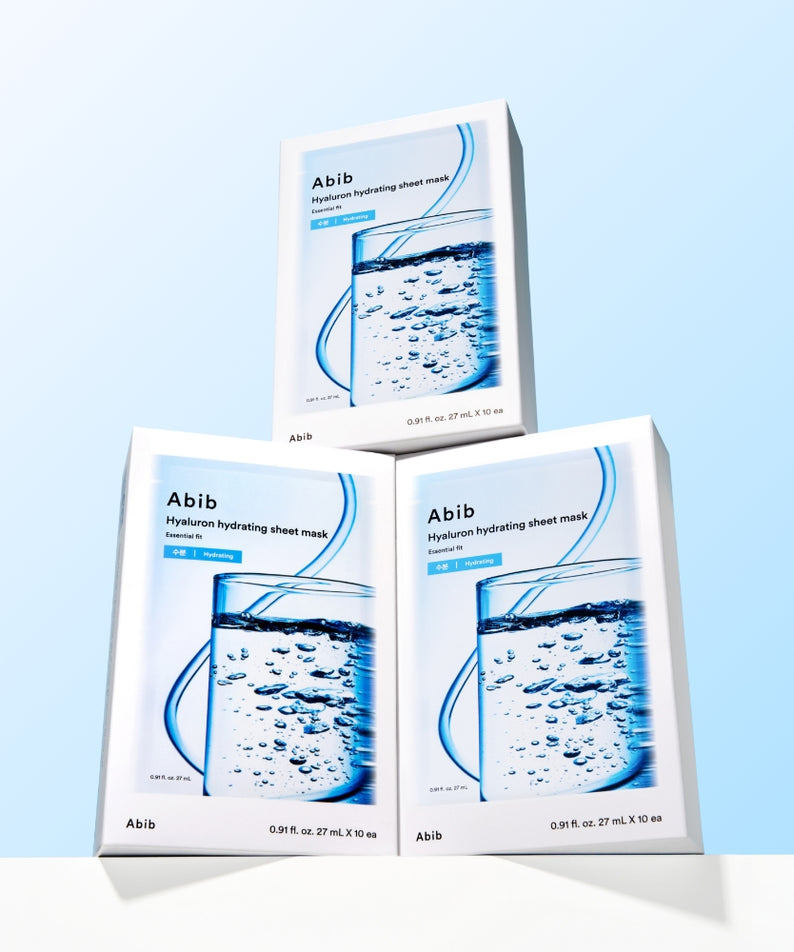 ABIB Essential Fit Sheet Mask Hyaluron 10 Sheets Set of 3