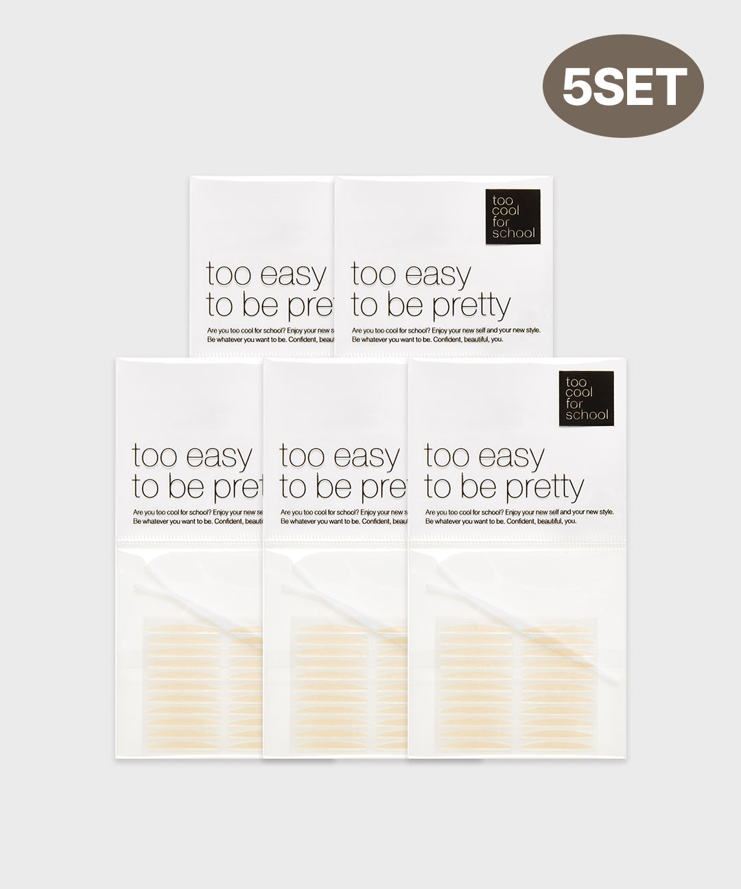 TOO COOL FOR SCHOOL Nude Fit Double Eyelid Tape 44 Sheets (5 Pack)