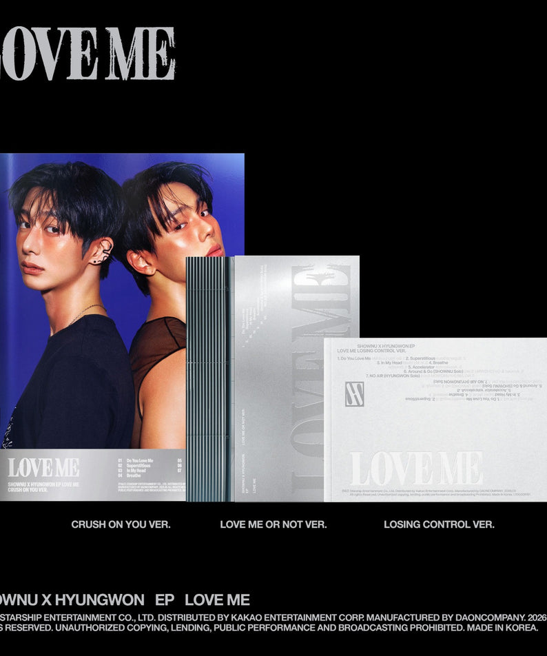 SHOWNU X HYUNGWON - EP [LOVE ME] (LOVE ME OR NOT VER. / LOSING CONTROL VER. /CRUSH ON YOU VER.) (Set of 3) - Kpop Album Koolseoul