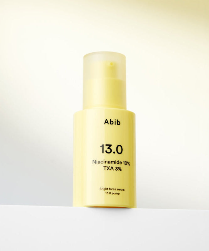 ABIB Bright Force Serum 13.0 Pump 30ml bottle on display