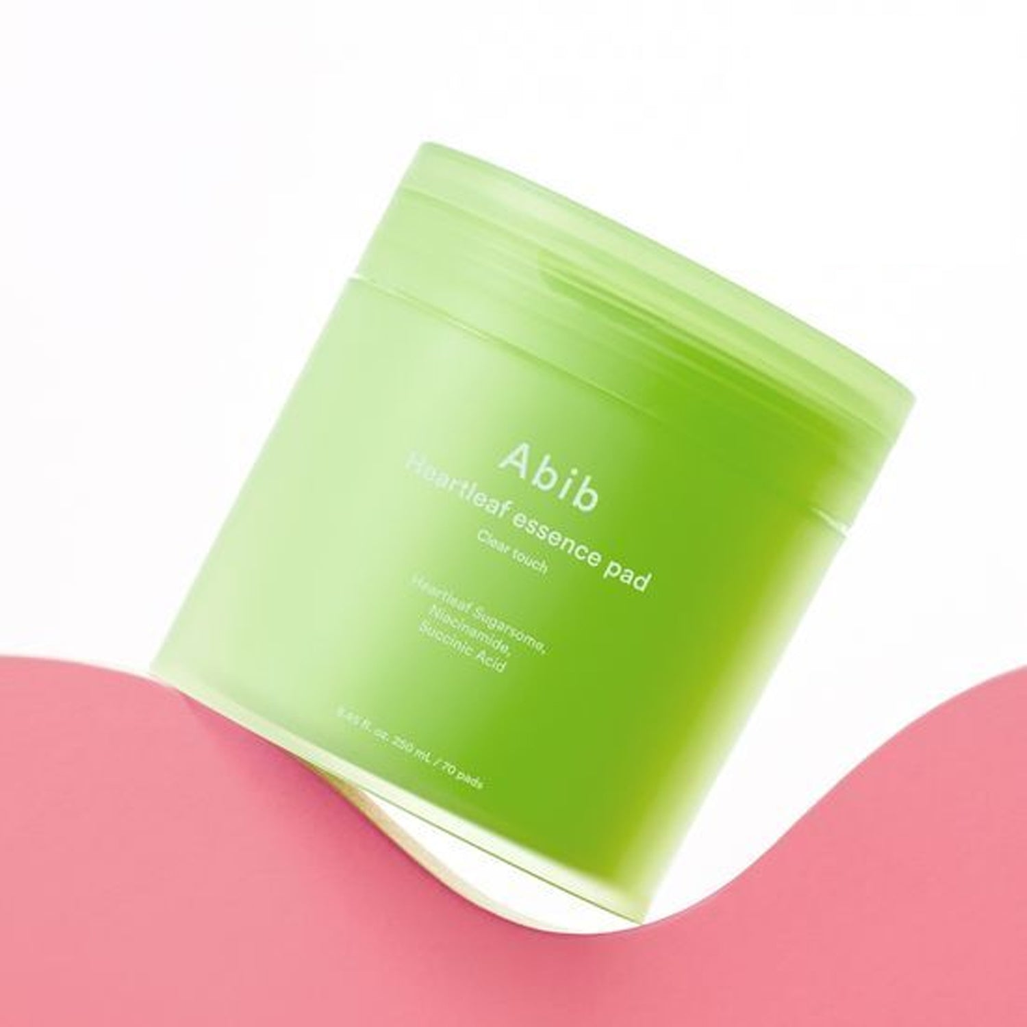 ABIB Eoseongcho Trace Essence Pad Clear Touch 70 Sheets (+70 Sheets Refill + Buckle Pouch) on a pink surface