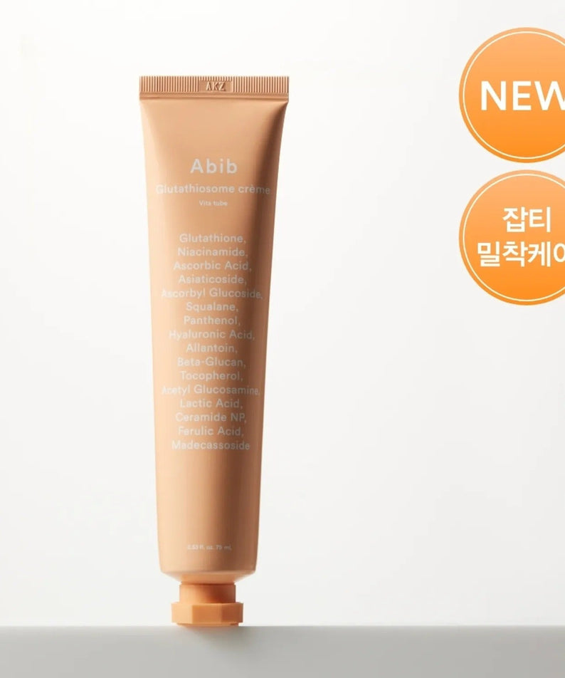 ABIB Glotathiosome Dark Spot Cream Vita Tube 75ml product image with new label in Korean and English.
