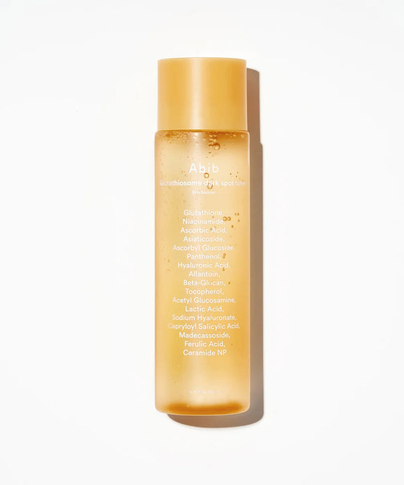 ABIB Glutathiosome Dark Spot Toner Skin Booster 200ml bottle on white background