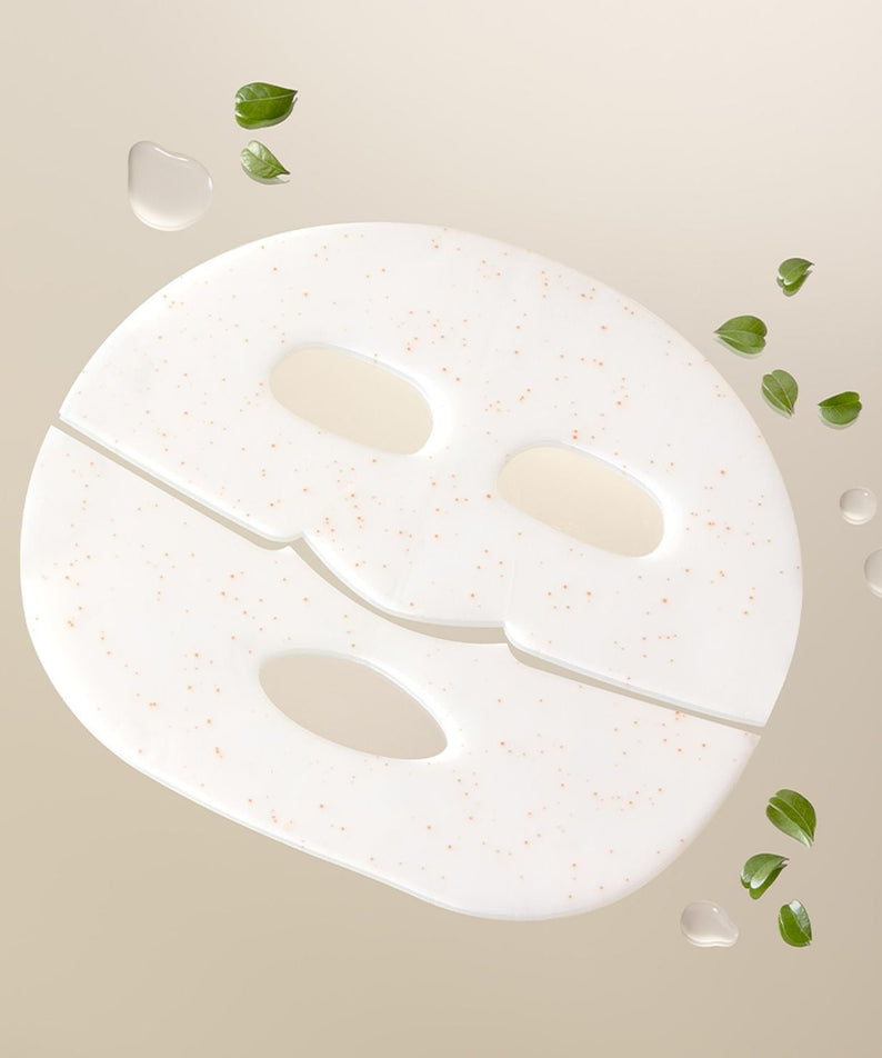 ACWELL Licorice pH Balancing Real Toning Capsual Mask Sheets 4ea showing sheet mask with water droplets and green leaves on a beige background