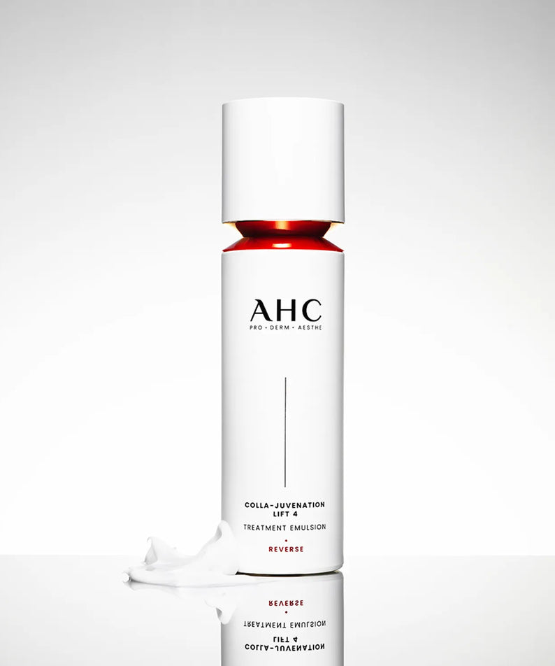 AHC Cola Juvenation Lift 4 Treatment Emulsion 100ml bottle on a white background.