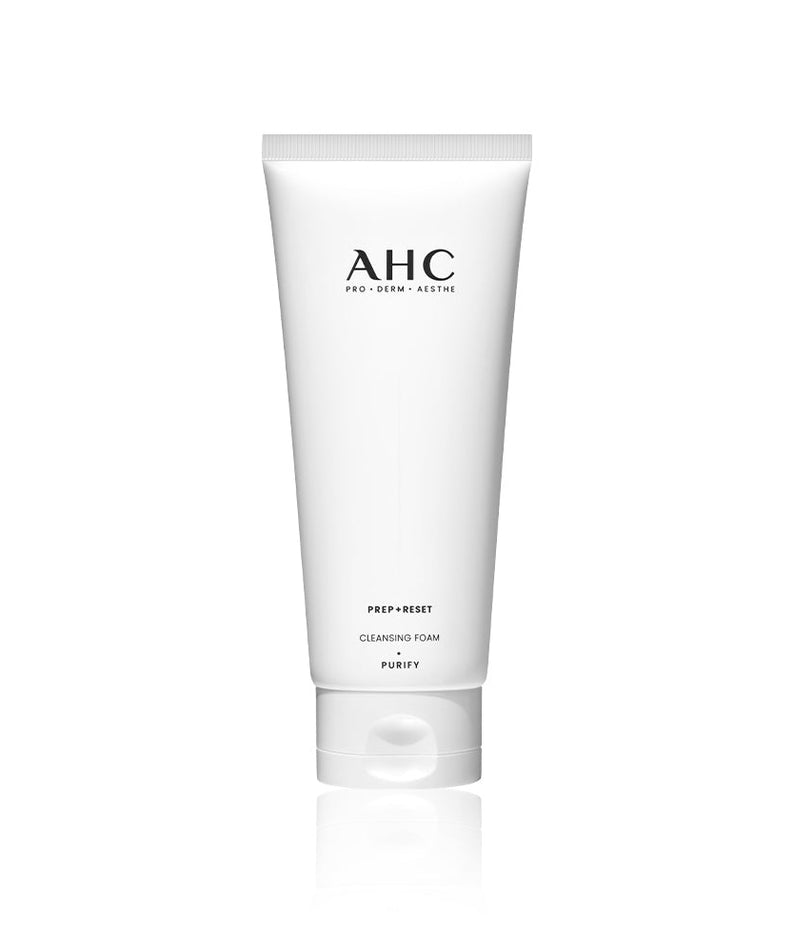 AHC Prep Reset Cleansing Foam 150ml tube on a white background