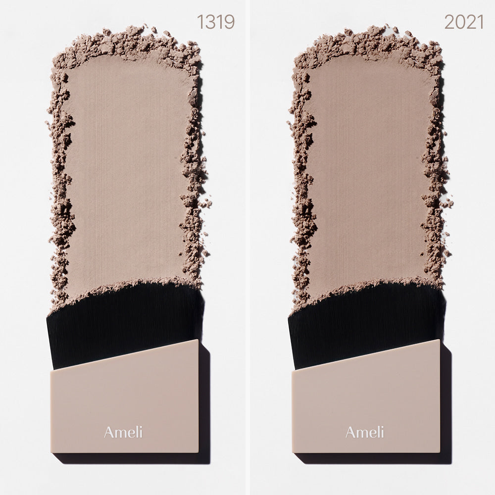 AMELI Maroon Shading makeup swatches with brush on white background.