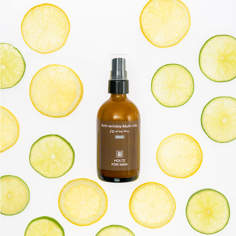 ANNA HOLTZ For Men Homme Men's Cosmetics Multivitamin Serum Essence 100ml bottle surrounded by citrus slices - Gentleman Korea product image