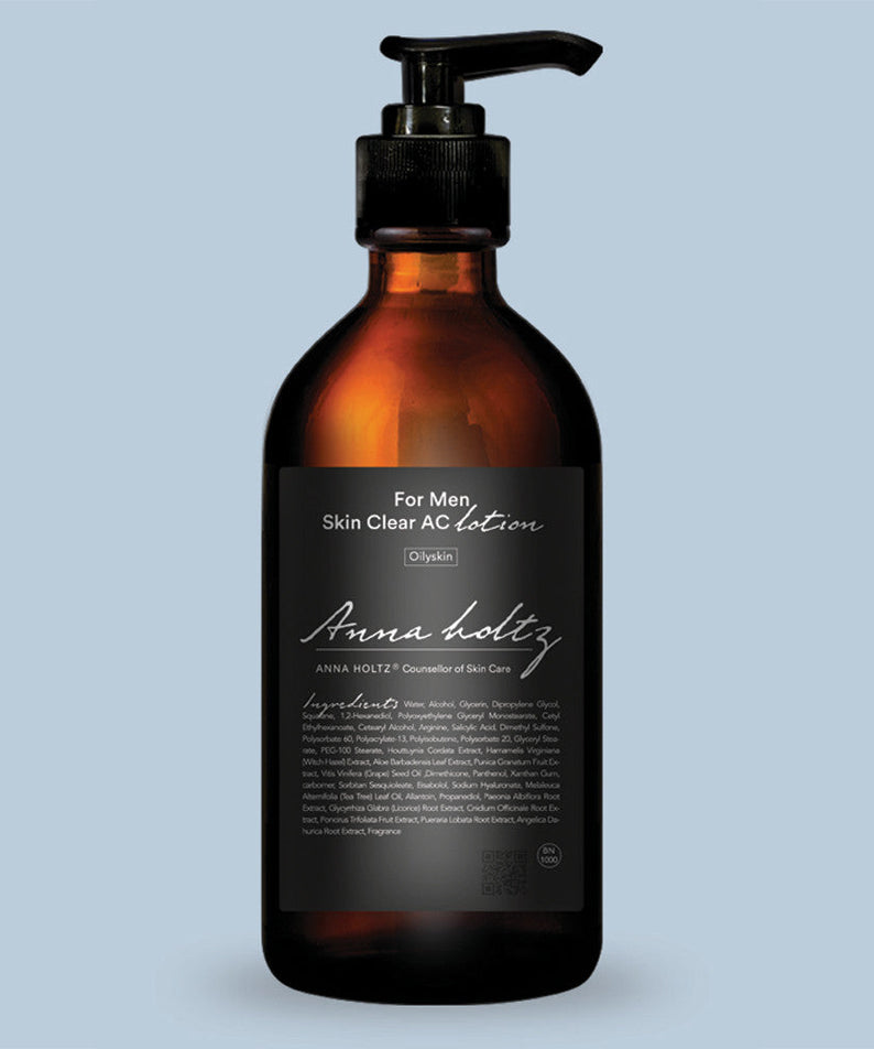 ANNA HOLTZ For Men Homme Men's Skin Clear Lotion Large Capacity 300ml - Gentleman Korea brown pump bottle for men skincare