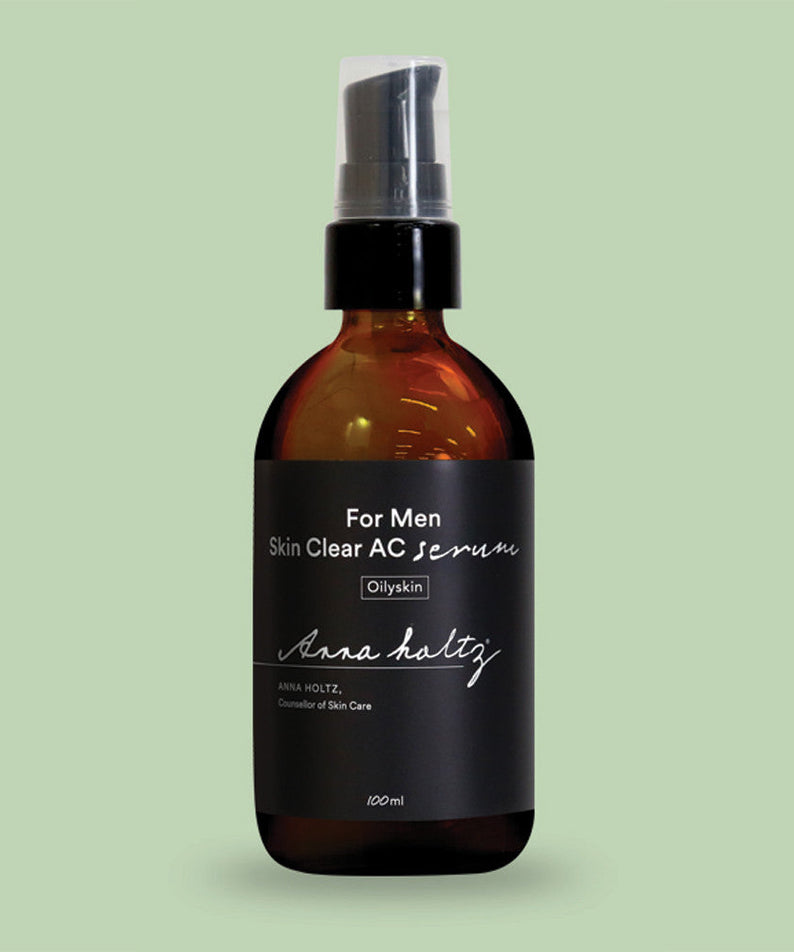 ANNA HOLTZ For Men Homme Men's Skin Clear Serum Essence 100ml bottle on green background by Gentleman Korea