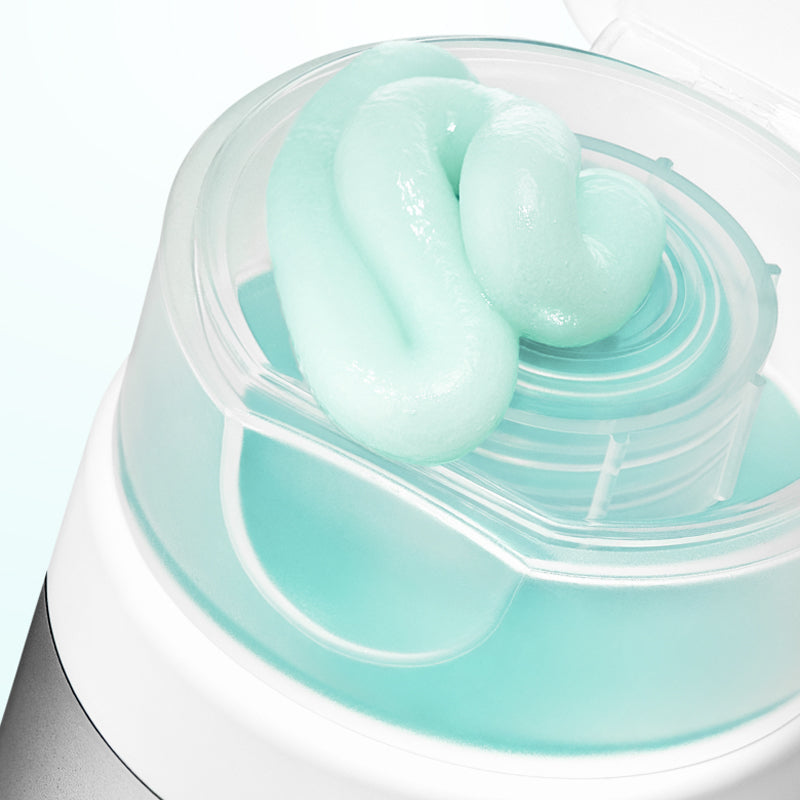 Close-up of ANUA PDRN Hyaluronic Acid Moisture Cleansing Foam 150ml with gel texture and clear container
