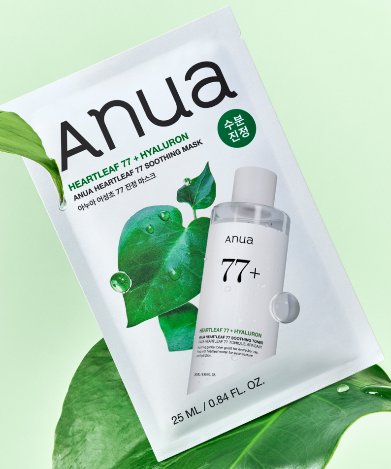 Anua Heatfleaf 77 + Hyaluron Soothing Mask