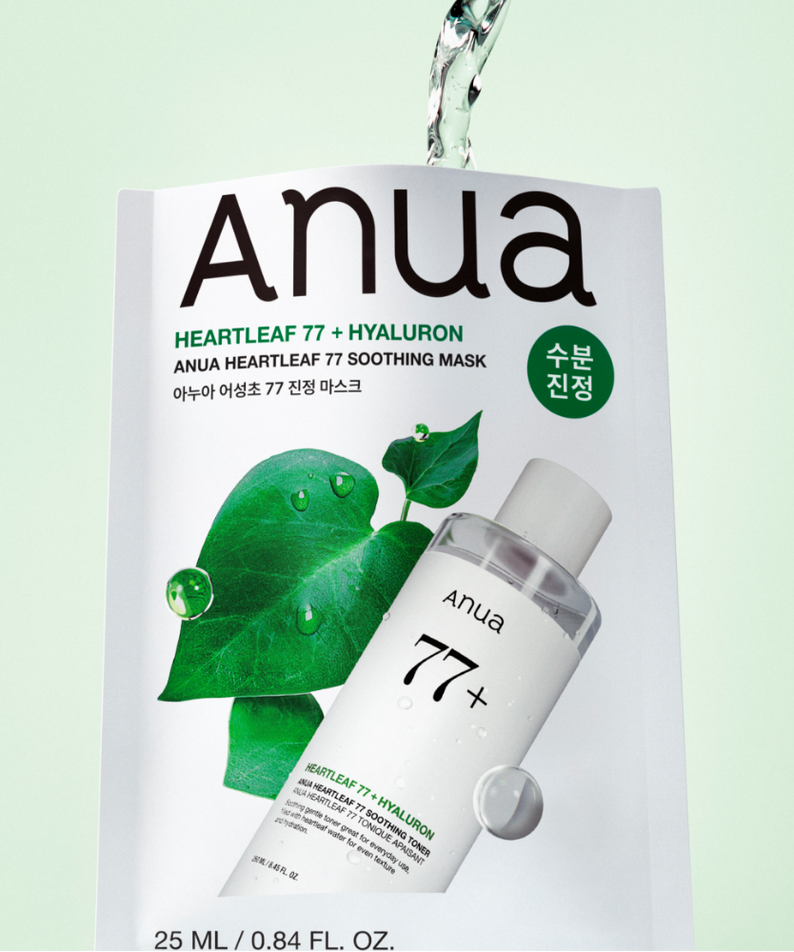 Anua Heatfleaf 77 + Hyaluron Soothing Mask