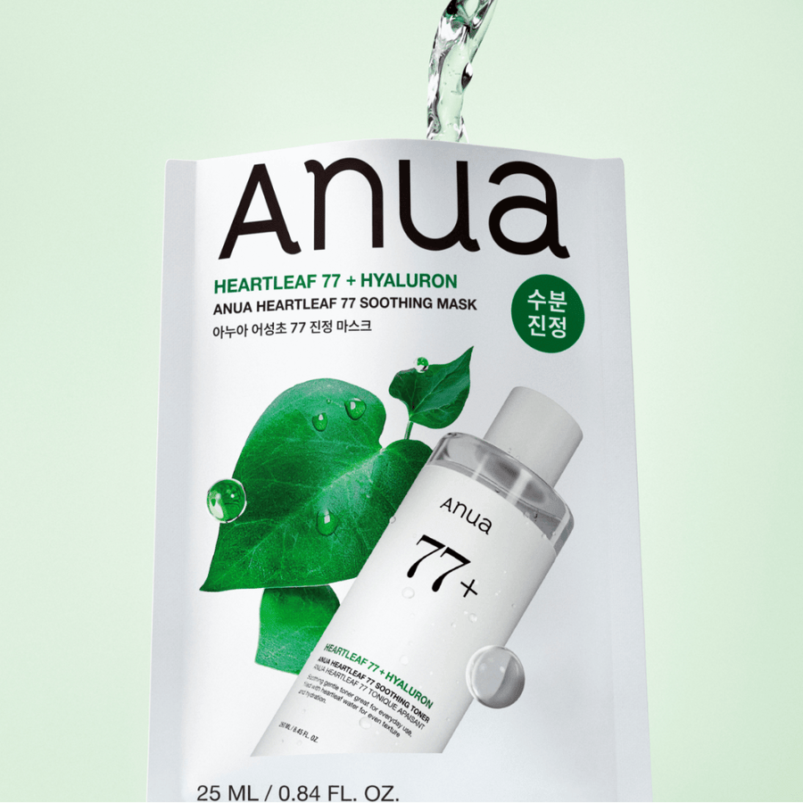 Anua Heatfleaf 77 + Hyaluron Soothing Mask