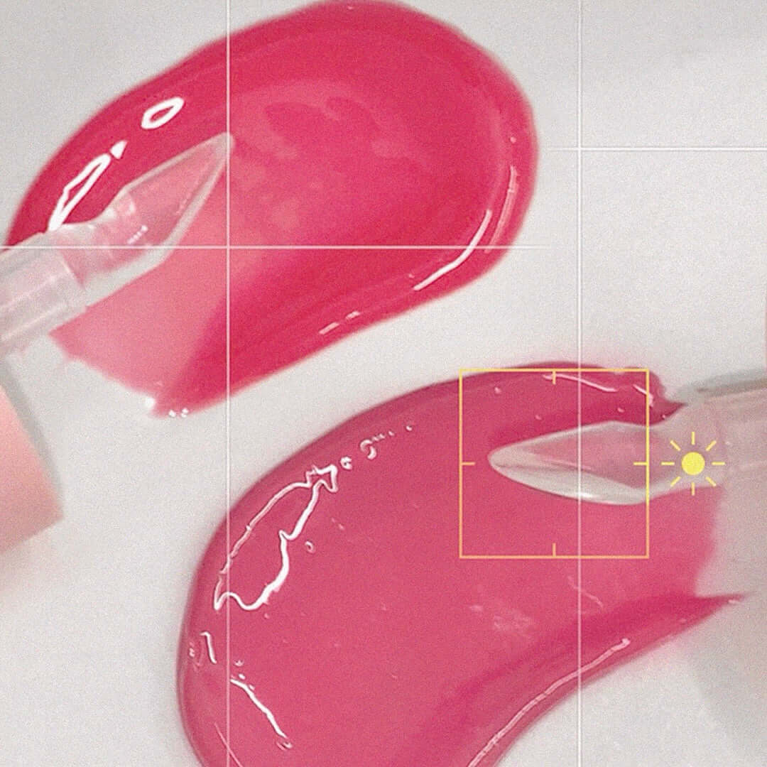 AOU Glowy Chonky Tint Balm in vibrant pink shades, showcasing glossy texture and smooth application