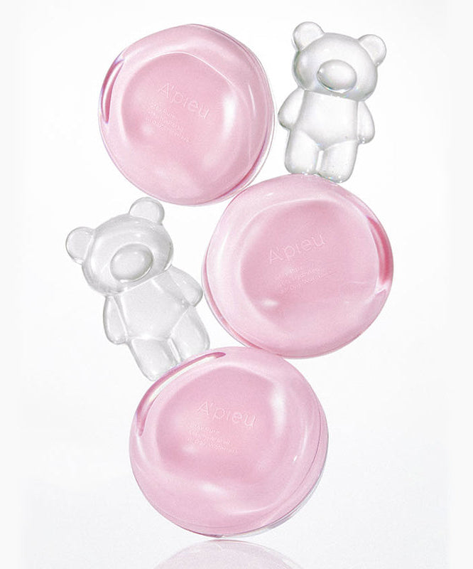 A'PIEU Waterlock Comfort Veil Cushion 15g with pink packaging and bear shapes for skincare.