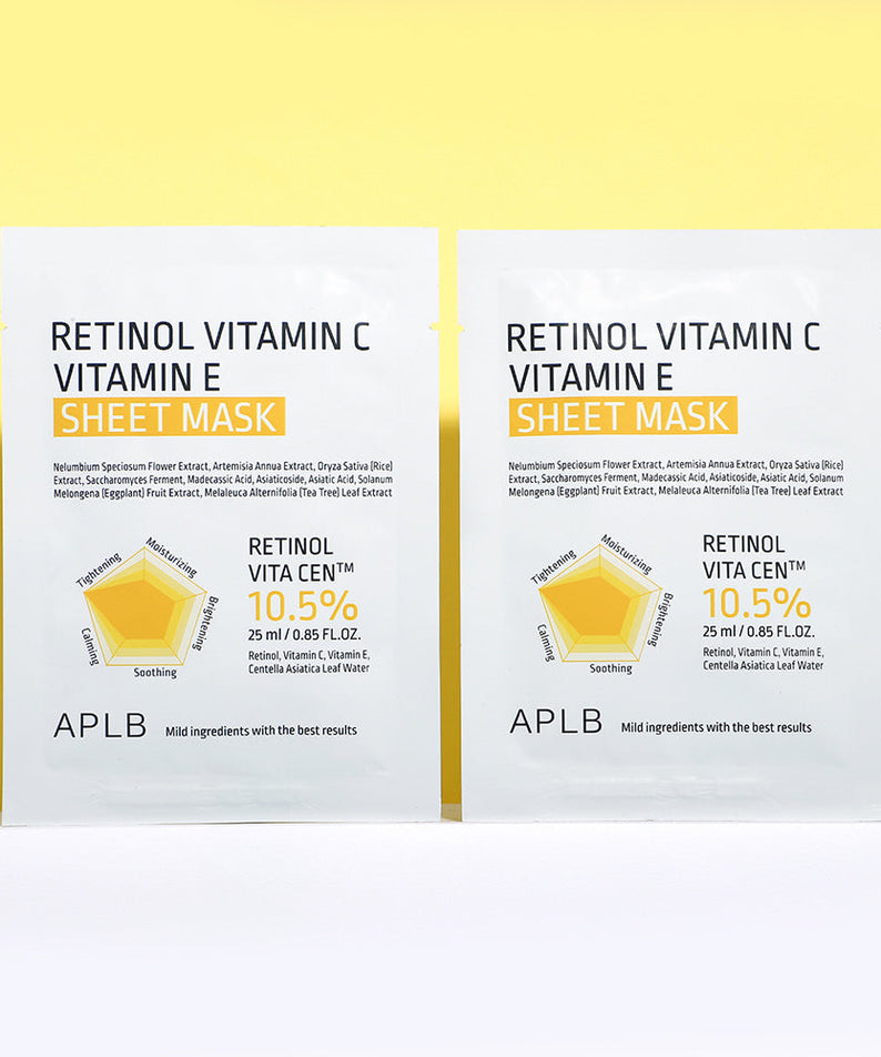 Aplb Retinol Vitamin C Vitamin E Sheet Mask 10-Pack