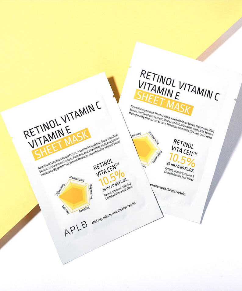 Aplb Retinol Vitamin C Vitamin E Sheet Mask 10-Pack