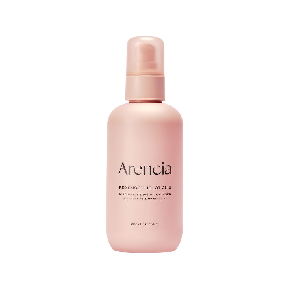 ARENCIA Red Smoothie Lotion 5 200ml in pink bottle for skincare