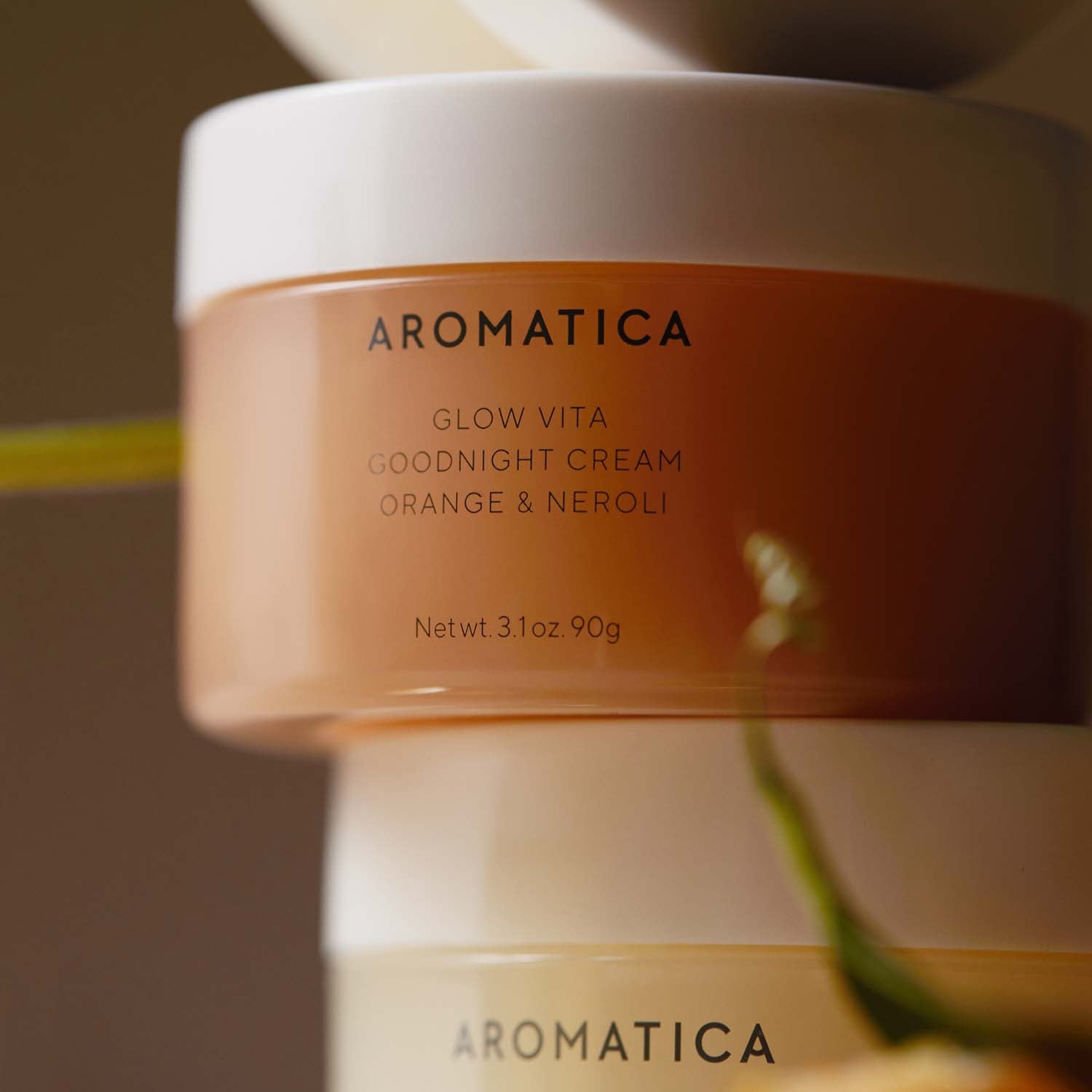 AROMATICA Glow Vita Good Night Cream Orange & Neroli 90G jar with product label