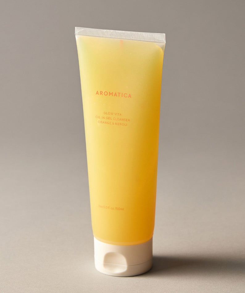 AROMATICA Glow Vita Oil-in-Gel Cleanser Orange & Neroli 150ML tube front view