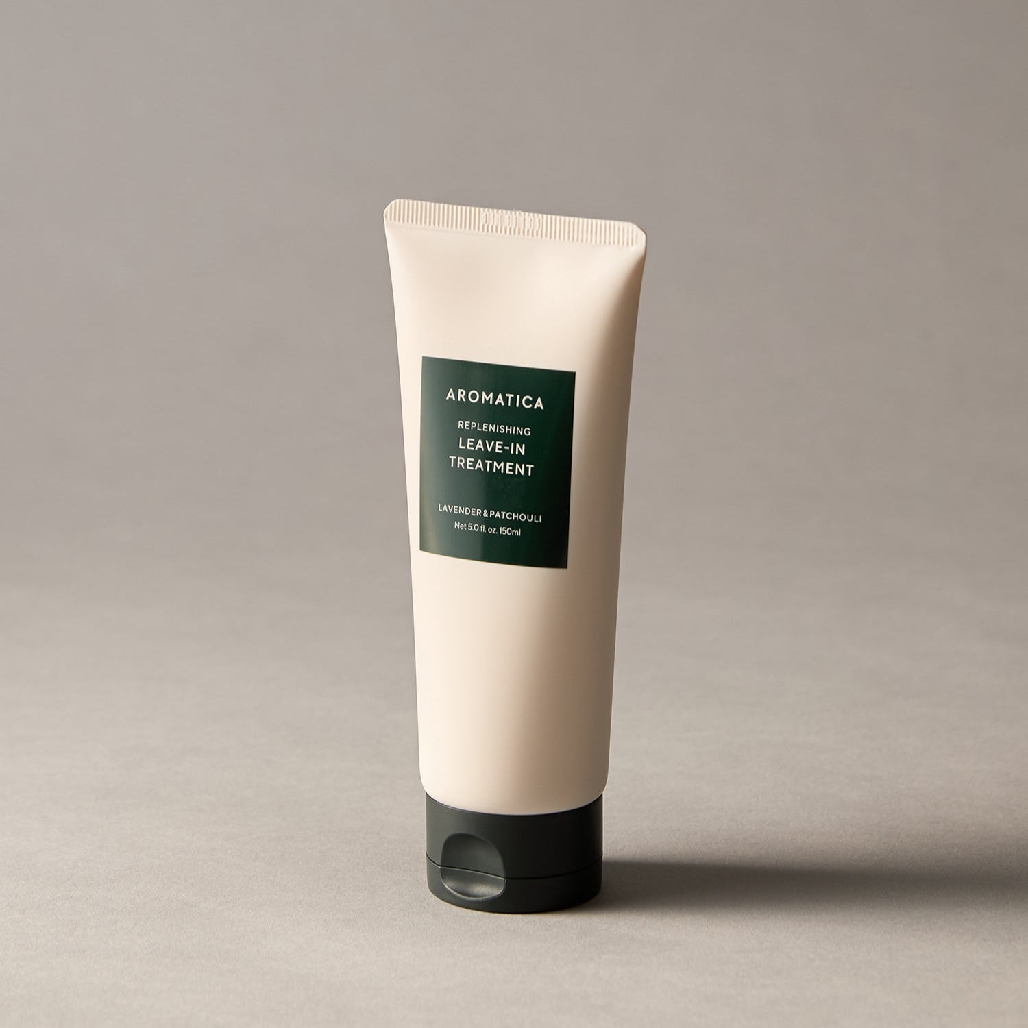 AROMATICA Replenishing Leave-In Treatment Lavender & Patchouli 150ML bottle on a neutral background.