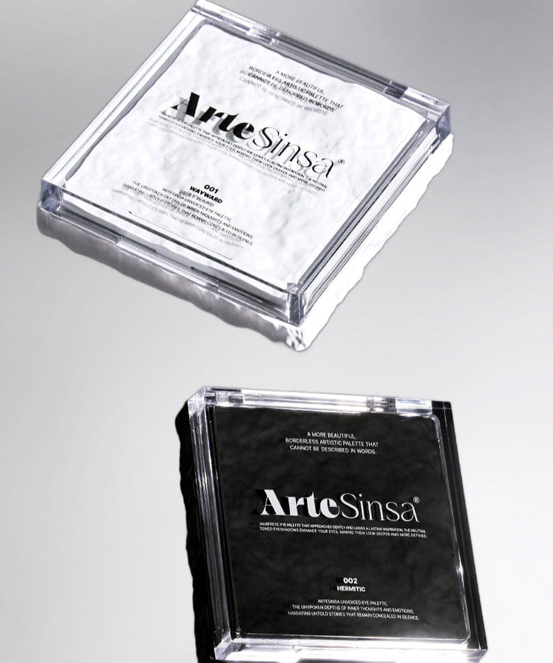 ARTESINSA Unvoiced Eye Palettes packaging showcasing sleek design and quality.