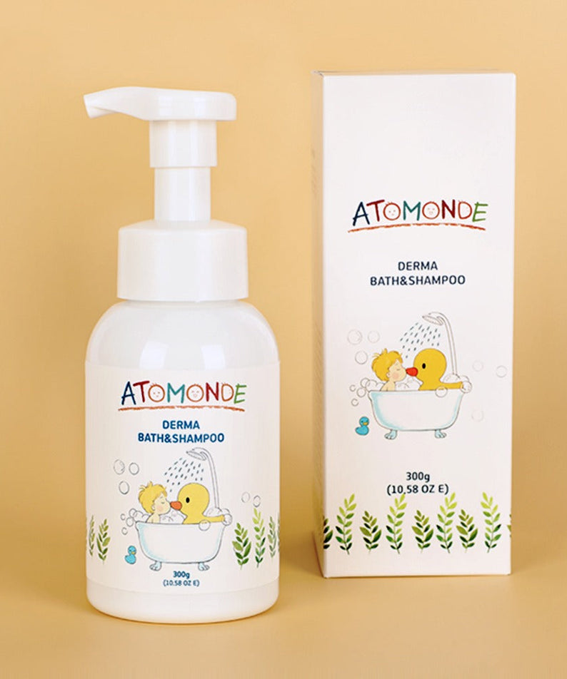 ATOMANDE Derma Bath & Shampoo Bubble Cleanser Foam Type 300g packaging and bottle