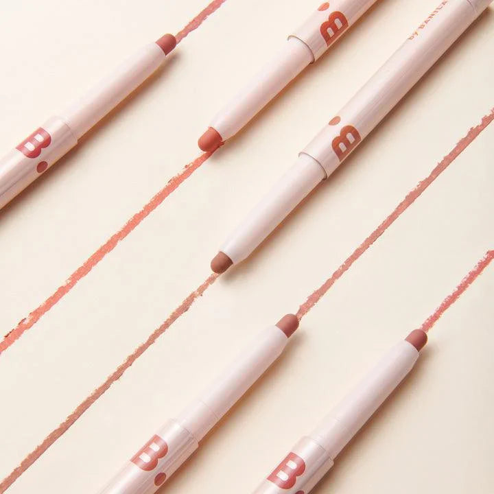 BANILA CO Smudging Lip Pencil displayed with multiple shades on a light background.