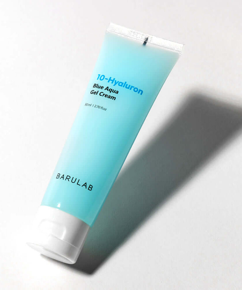 BARULAB 10-Hyaluronic Acid Blue Aqua Gel Cream on a white background