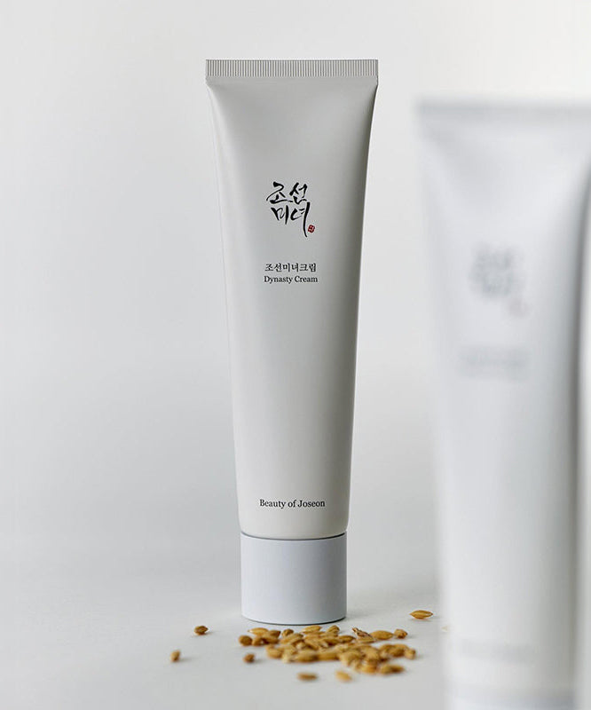 BEAUTY OF JOSEON Dynasty Cream 100ml product display with tube and scattered grains