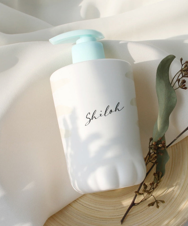 BELLBOY STUDIO Silky Shiloh Prime Shampoo 400ml in elegant packaging with natural decor setting.