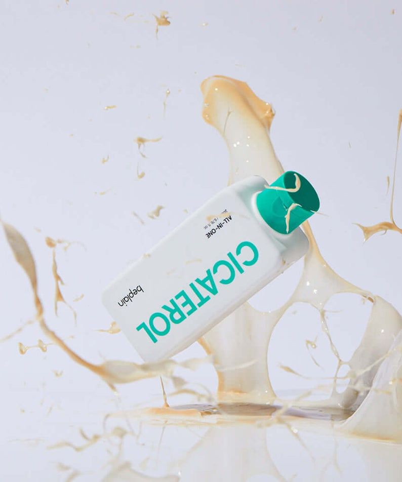 BEPLAIN Cicaterol All-in-one skincare product with dynamic liquid splash