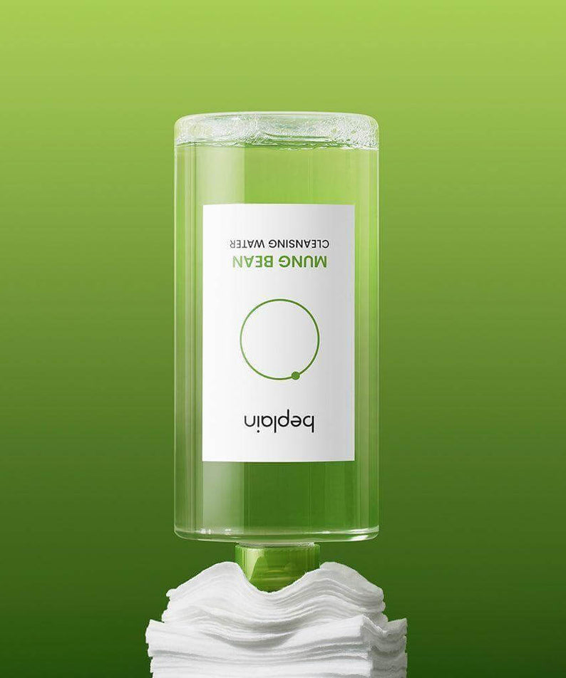 BEPLAIN Green Bean Cleansing Water bottle on a green background