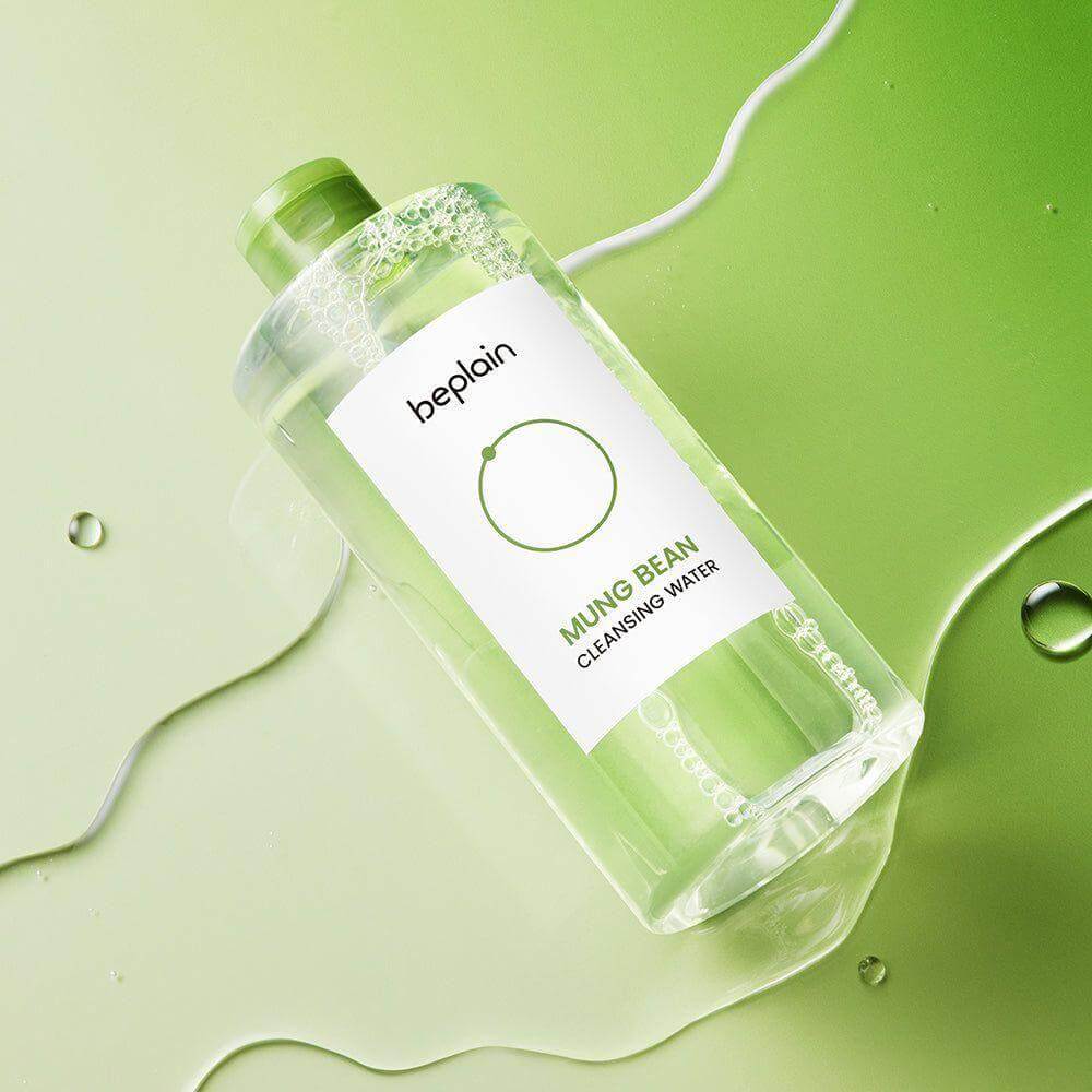 BEPLAIN Green Bean Cleansing Water bottle on a green background