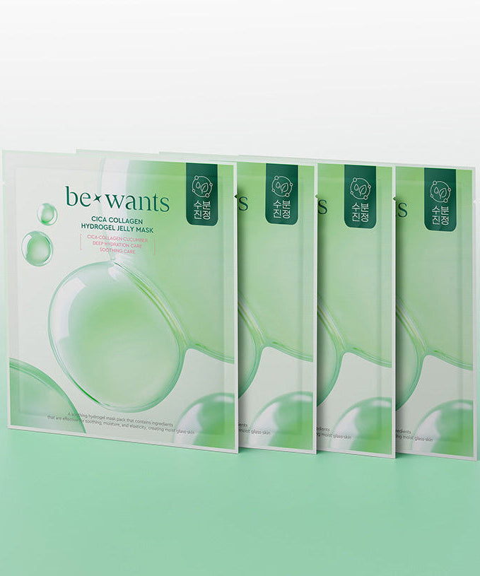 Bewant Cica Collagen Hydrogel Jelly Mask 4 Sheets