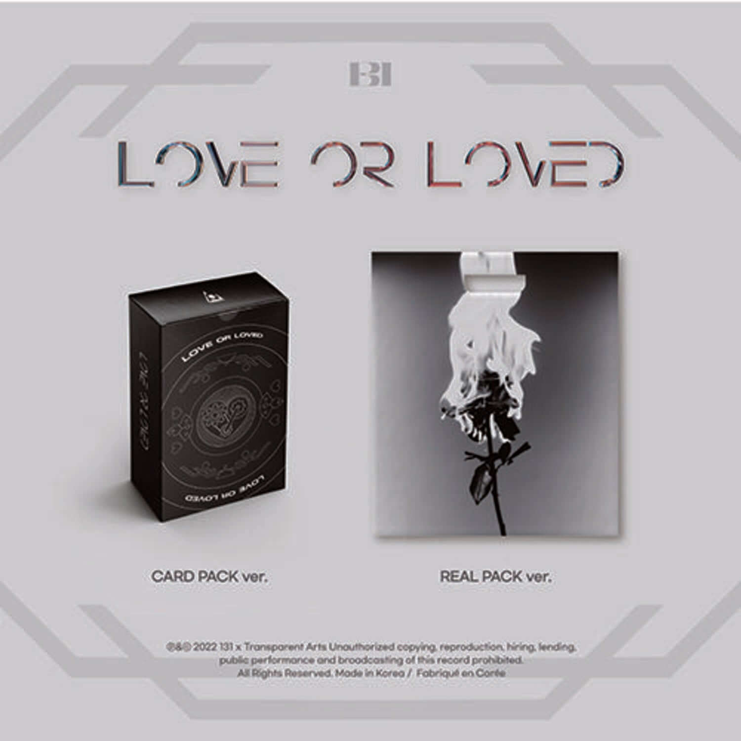 B.I - [Love or Loved Part.1] (Set of 2) - Kpop Album | Kool Seoul - Buy Kpop Albums Online