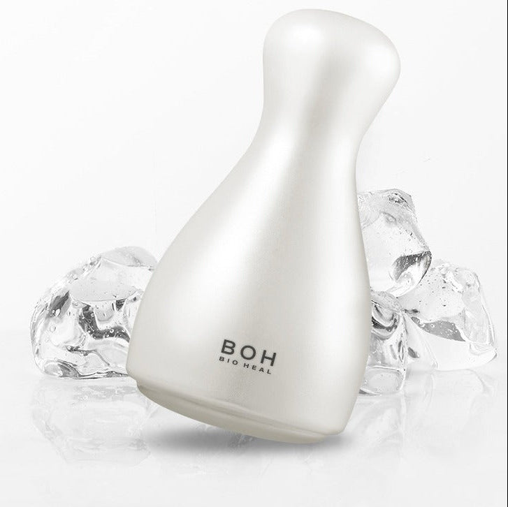BIO HEAL BOH Cooling Massager with ice cubes in the background for soothing relief and cooling effect.