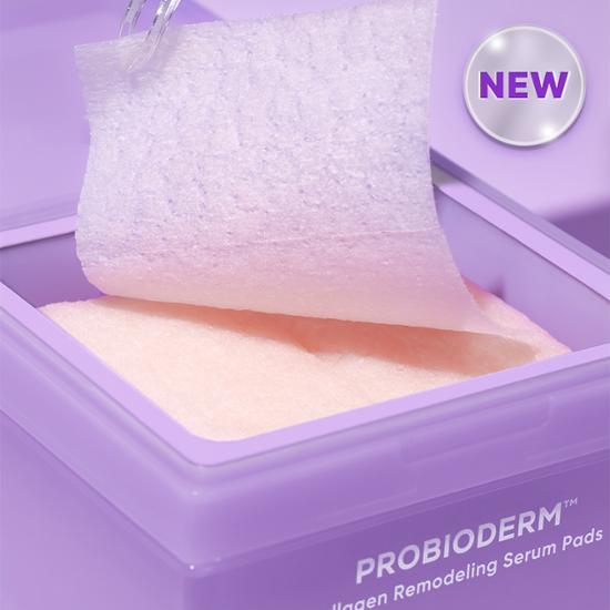 BIO HEAL BOH Probioderm Collagen Remodeling Serum Pad 70 sheets in open packaging with single pad showing texture, new release.