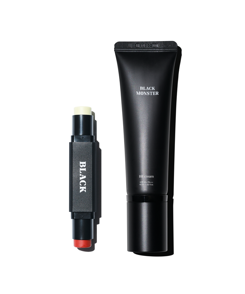 Alt Tag: BLACK MONSTER Basic Set gentleman Korea men's skincare duo — BB cream and multifunctional balm for men