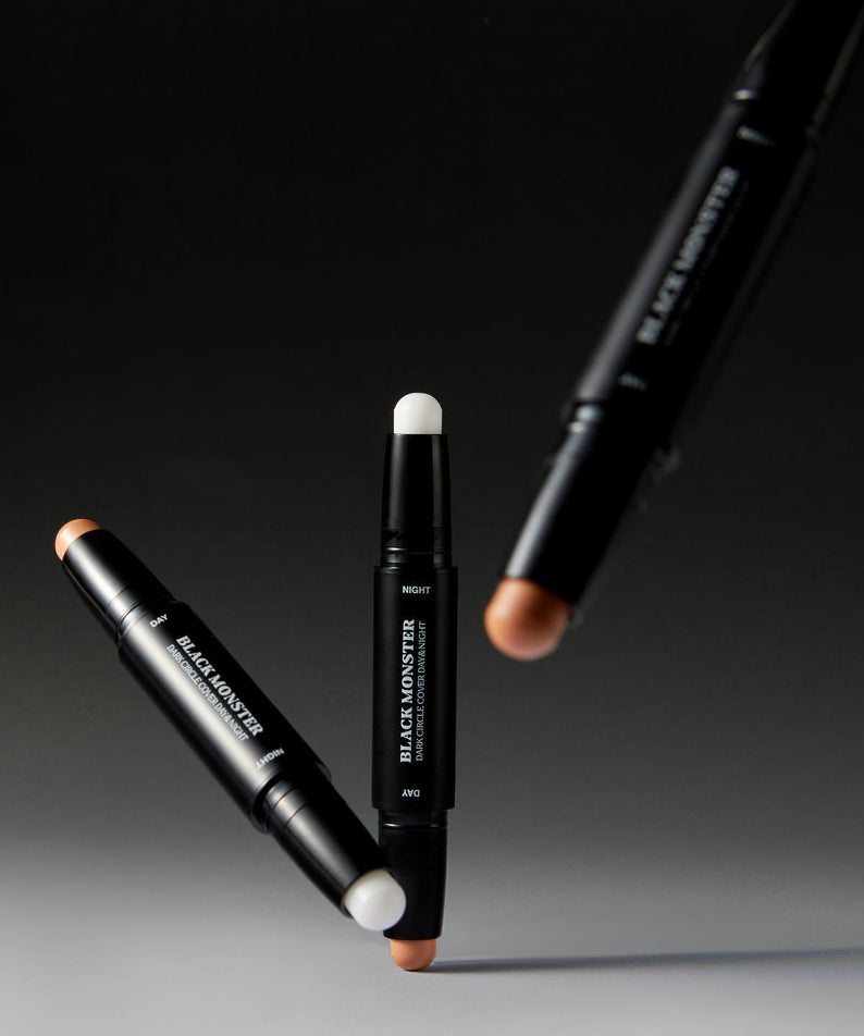 BLACK MONSTER Dark Circle Cover Day & Night stick trio product shot for men by Gentleman Korea