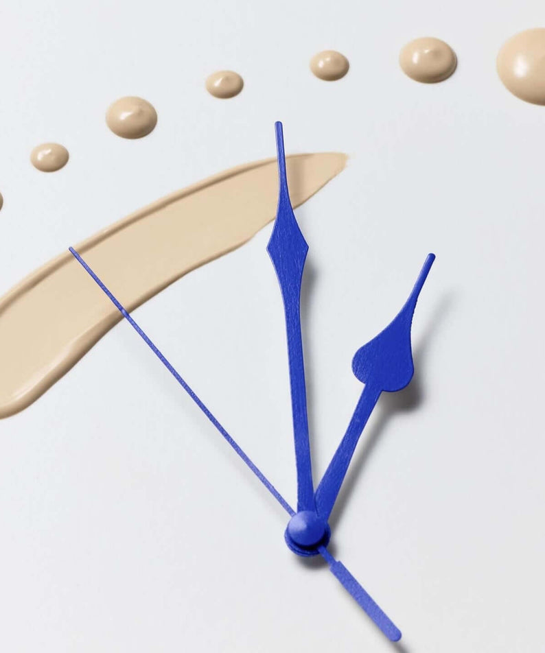 B.READY Blue Cushion 4th Generation 15g (SPF 34PA++++) close-up of beige cushion foundation swatches with blue clock-hand design, Gentleman Korea skincare for men