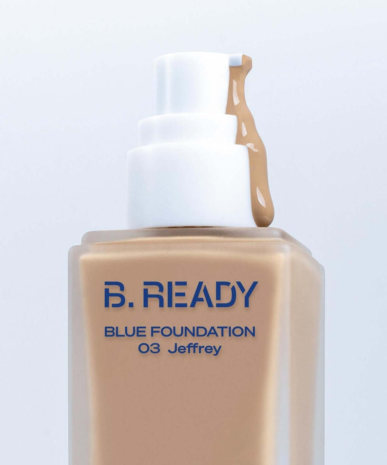 B.READY Blue Foundation bottle for men by Gentleman Korea — lightweight Korean skincare foundation with pump, shade 03 Jeffrey