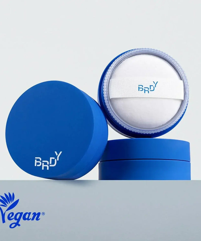 B.READY Blue Sebum Powder by Gentleman Korea - blue compact sebum powder for men, vegan formula, puff applicator visible