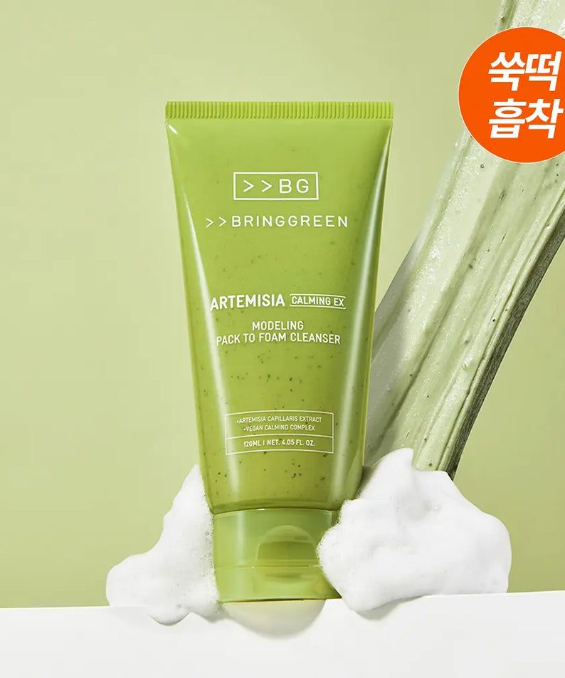 Bringgreen Mugwort Calming Ex Modeling Pack-To-Foam Cleanser 120mL