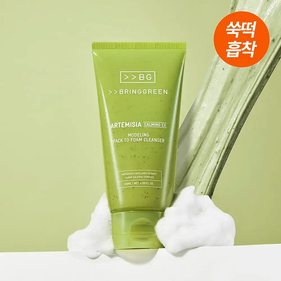 Bringgreen Mugwort Calming Ex Modeling Pack-To-Foam Cleanser 120mL