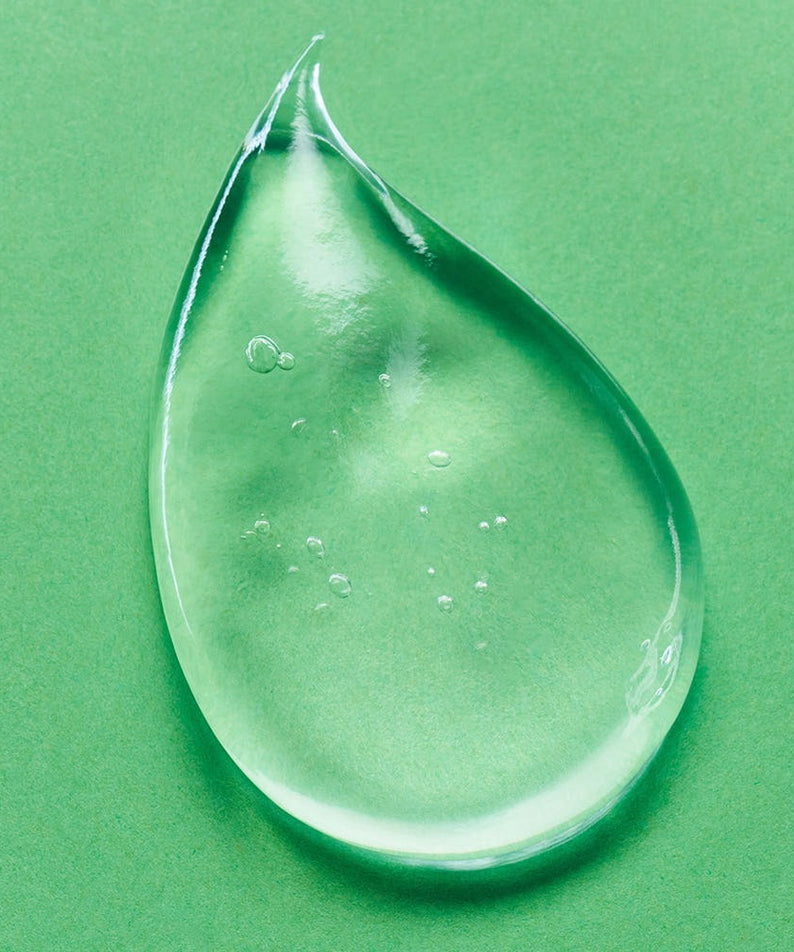 Clear gel droplet representing BRINGGREEN Pink Aloe 96% Soothing Gel 300ml