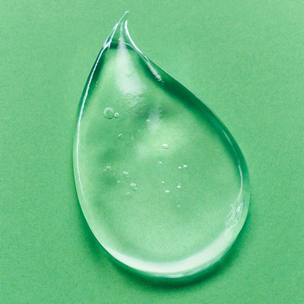 Clear gel droplet representing BRINGGREEN Pink Aloe 96% Soothing Gel 300ml