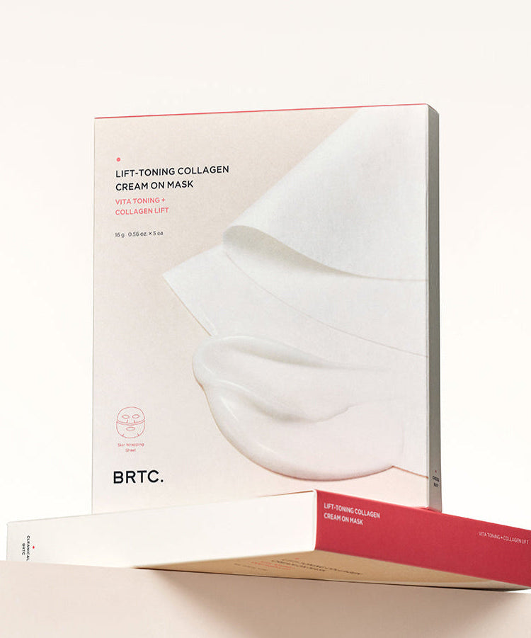BRTC Lifting Toning Collagen Cream On Mask 5 Sheets packaging showcase