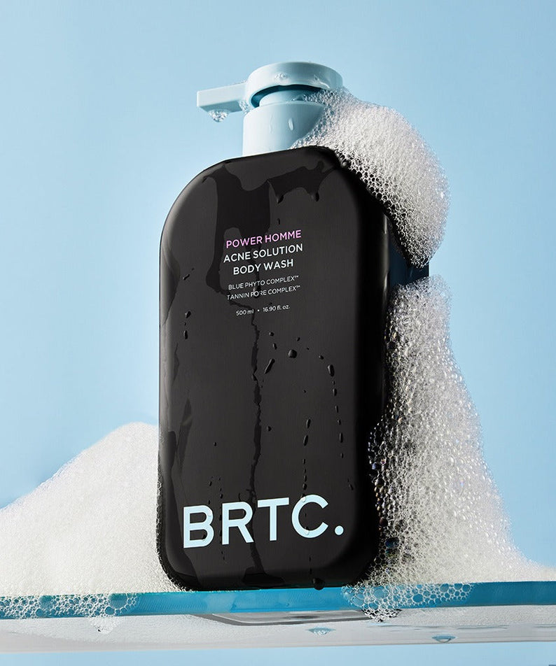BRTC Power Homme Acne Solution Body Wash 500ml - Gentleman Korea premium Korean men’s body wash for acne control, bottle with foam